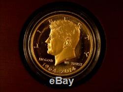 2014-wgold 3/4 Ozproof Gold Kennedy Half Dollar(scratched Obverse)ogp & Coa