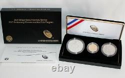 2015 3-Coin U. S. Marshals Commemorative Proof Set with Box and COA Gold + Silver