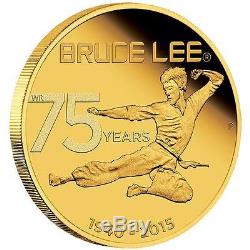2015 75th Anniversary of Bruce Lee 1/4oz. 9999 Gold Proof $25 Coin TUVALU