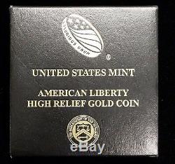 2015 American Liberty High Relief 1 oz Gold Coin withBox & COA Faint obv scratch