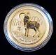 2015 Australia 1/10 Oz Lunar Year Of The Goat Gold Coin Bu In Capsule