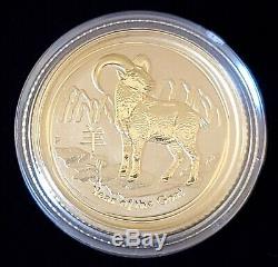 2015 Australia 1/10 oz Lunar Year of the Goat Gold Coin BU in Capsule