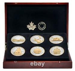 2015 Canada Big coin series set of 6 pure silver coins with gold plating
