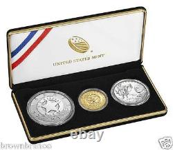 2015 US Marshals Service 225th Anniversary Three Coin Proof Set GOLD SILVER CLAD