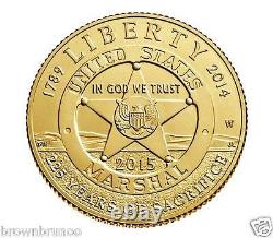 2015 US Marshals Service 225th Anniversary Three Coin Proof Set GOLD SILVER CLAD
