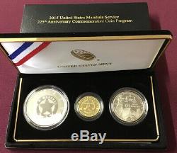 2015 US United States Marshals Service 3-Coin Commemorative Proof Set