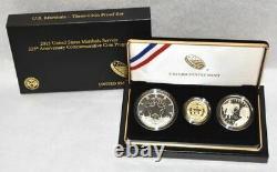 2015 U. S. Marshals Service Three Coin Proof Set w $5 GOLD 225th Anniversary