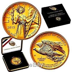 2015 Ultra High Relief Liberty $100 Gold Coin-unopened As Shipped By Us Mint