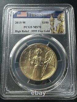 2015-W $100 American Liberty High Relief Gold 1oz, PCGS MS70 First Strike