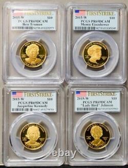 2015-W $10 First Spouse Gold 4 Pc Full Year Set PR69 DCAM PCGS First Strike