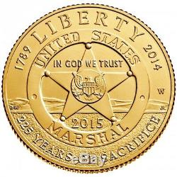 2015-W $5 U. S. Marshals Service Gold Commemorative Uncirculated Coin (OGP/COA)