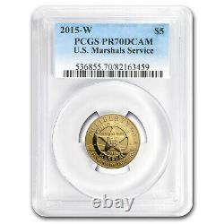 2015-W Gold $5 Commem U. S. Marshals Service PR-70 PCGS