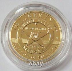 2015 W Proof Gold $5 Us Marshals Proof Commemorative Ogp Sr1