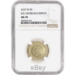 2015-W US Gold $5 Marshals Service Commemorative BU NGC MS70