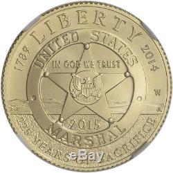 2015-W US Gold $5 Marshals Service Commemorative BU NGC MS70