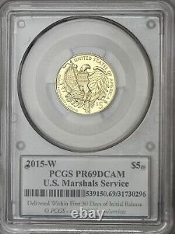 2015-W United States Marshals Service Gold Commemorative Coin PCGS PR69DC 1st St