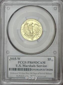 2015-W United States Marshals Service Gold Commemorative Coin PCGS PR69DC 1st St