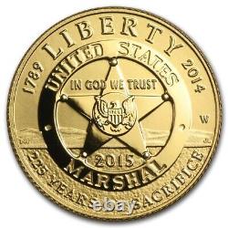 2015-w Gold U. S. Marshals Commemorative? $5 Proof? Coin Coa Box Ogp? Trusted