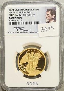 2016 1oz Gold High Relief Saint Gaudens Commemorative Mercanti NGC GEM Proof