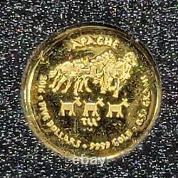 2016 Apache 1.75 gm Pure Gold, $2, $5 & $10 with COA, 1,000 Struck, Jamul Nation