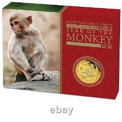 2016 Australia Lunar Year of the Monkey Gold Proof 3-Coin Set 1oz 1/4oz 1/10oz