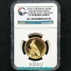 2016 Australia Wedge Tailed Eagle 1oz Gold Proof High Relief Coin NGC PF70 UC ER