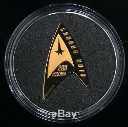 2016 Canada. 9999 Fine Gold Coin $200- Delta Star Trek Coin