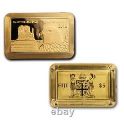 2016 Fiji American Eagle Anniversary Set Gold 5x1 Gram Gold Bars $5 Legal Tender