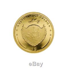 2016 Four-Leaf Clover. 9999 Gold $1 Palau Coin Proof