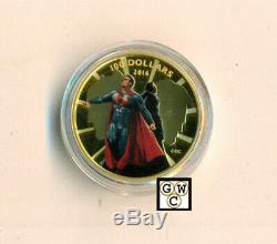 2016 Gold'Batman v Superman Dawn of Justice(TM)' Color Prf $100Coin(17615)OOAK