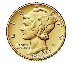 2016 Mercury Dime Centennial Gold Coin 24k Gold