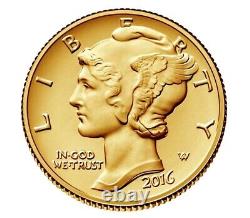 2016 Mercury Dime Centennial Gold Coin in OGP/COA (16XB)