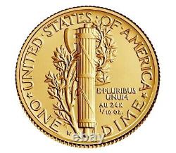 2016 Mercury Dime Centennial Gold Coin in OGP/COA (16XB)