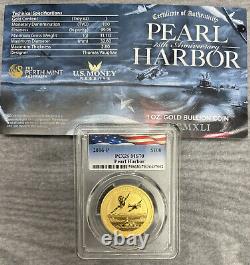 2016-P $100 Pearl Harbor Perth Mint 1 oz. 9999 Gold Coin PCGS MS70