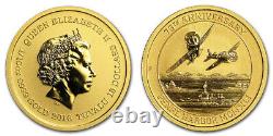 2016-P Tuvalu 1/10 Oz. 9999 Pure Gold Coin Pearl Harbor $15 Perth Mint BU