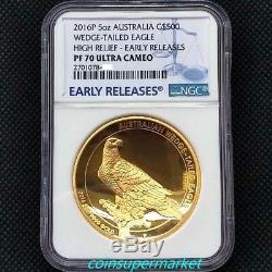 2016 The Australian Wedge-tailed Eagle 5oz Gold Proof High Relief Coin NGC PF70