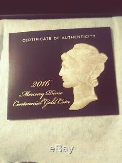 2016 U. S. Mint Mercury Dime Centennial Gold Coin