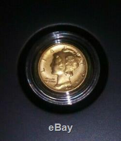 2016 U. S. Mint Mercury Dime Centennial Gold Coin