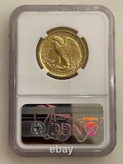 2016-W 100th Anniversary NGC SP70 Gold 50C Walking Liberty 24K 1/2 ounce coin