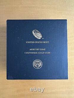 2016-W 1/10 oz Gold Mercury Dime Centennial (withOGP) Limited Release Coin