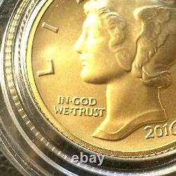 2016-W 1/10 oz Gold Mercury Dime Centennial (withOGP) Rare and Beautiful Coin