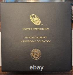 2016 W 1/4oz gold Standing Liberty Quarter Coin (Box, CoA)