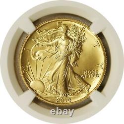 2016 W 50C 100th Anniversary 24K Gold 1/2 oz Walking Liberty Half Dollar NGC SP7