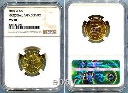 2016-W $5 Gold Commem. 100th Anniv. Of the National Park Service NGC MS-70
