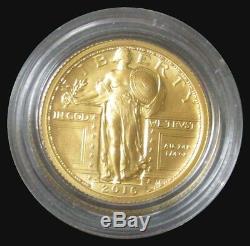 2016 W Gold 1/4 Oz Standing Liberty Centennial Commemorative Coin Box Coa