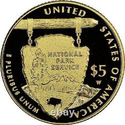 2016 W Gold $5 dollar 1/4-oz National Park Service Commemorative Proof Gem BU