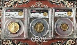 2016 W Gold Centennial 3 Coin Set PCGS SP70 First Day of Issue