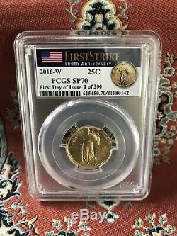 2016 W Gold Centennial 3 Coin Set PCGS SP70 First Day of Issue