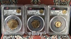 2016 W Gold Centennial 3 Coin Set PCGS SP70 First Day of Issue