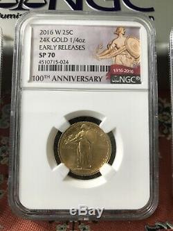 2016-W Gold Centennial Set (3 Coins) NGC SP70 Early Releases